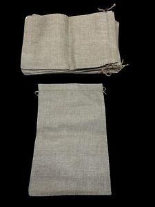 New Lot of 8 Wedding Hessian Burlap Jute Favour Gift Bags Drawstring Pouch 11x8
