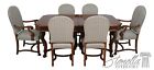 LF61755EC: Vintage 1930s Walnut Upholstered Dining Room Table & Chairs Set