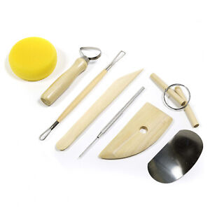 ToolTreaux Basic Pottery Tools Modeling Clay Arts and Crafts Supplies Set - 8pc