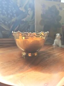 New ListingVintage Solid Scalloped Brass nut/candy Bowl Planter 3.5