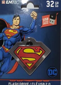NEW EMTEC SUPERMAN 32GB USB FLASH DRIVE / KEYCHAIN