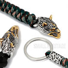 Viking Celtic Wolf Keychain Car Key Ring Survival Paracord Rope Men Pendant