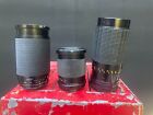 Lot of 3 SLR Zoom Lenses Tokina Lenmar Jagar, Inspected Tested All 3 Work READ
