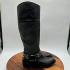 Spirit by Lucchese Womens 6 Alexis Riding Boots Black Leather Western Studded