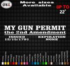 GUN PERMIT Vinyl Decal Stickers | Gun Rights & Gun Control Decals  AR-15 Decals
