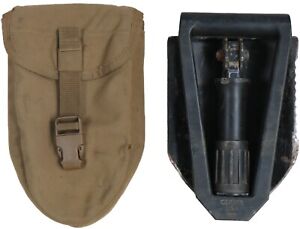USMC Gerber 2000 Entrenching E Tool Trifold Shovel w Pouch Coyote Marine Corp
