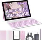Android 13 Tablet with Keyboard, 2024 Newest 10 Inch 8GB RAM+128G ROM