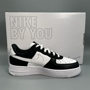 Nike Air Force 1 ID By You Womens 5.5 Black White Shoes Sneaker DV3907-900 NEW