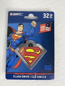 New Superman USB 2.0 32GB Flash Drive Keychain Emtec DC Comics 32 GB Free Ship