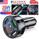 4Port USB Phone Car Charger Adapter QC 3.0 Fast Charging Accessories LED Display (For: 2017 Porsche Cayenne)