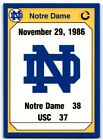 1990 Collegiate Collection Notre Dame 1986 USC Notre Dame Fighting Irish #197