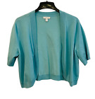 NWT New Charter Club Women's Cardigan Sweater Top Knit Angel Blue Size XL