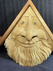 WHIMSICAL WOODEN BIRD FEEDER   TREE FACE    A -FRAME- METAL CAPPED ROOF