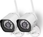 2 Pack Wireless Security Camera System Smart Outdoor WiFi IP Cameras Night