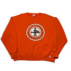Vintage 90s Russell Athletic Sweatshirt Mens Large Orange Pullover College Art