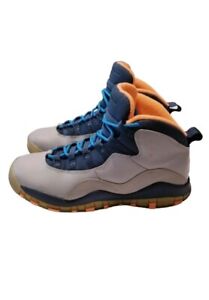 Jordan Air 10 Retro GS Bobcats Youth's Sneakers Size 6Y Gray/Orange 310806-026