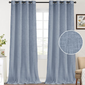 New ListingLinen Curtains 108 Inch for Living Room Bedroom Sheer Thick Grommet Window Drape