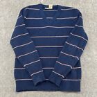 VINTAGE Kennington Sweater Mens XL Blue Navy Red Striped Pullover Acrylic 90s
