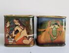 Antique Indian Solid Brass Tins, Set of 2