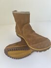Sorel NL2189-256 Brown Suede Leather Zip Waterproof Ankle Boots Women Sz 11