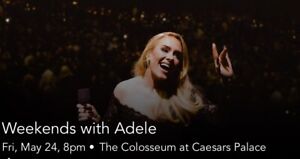 1 Ticket Weekends With Adele Las Vegas May 24, 2024 Front Row Of Section
