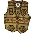 Wooded River Brown Large Vintage Southwestern Blanket Boho Aztec Vest Wool Blend