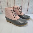 NAUTICA Women's Boots Dorsay Winter Snow Duck Pink and Gray Side Zip Size 7