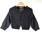 Vince Cashmere Cardigan Sweater Women's Size Small Charcoal Crop Button Hole