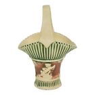 Roseville Donatello 1916 Vintage Art Pottery Green Brown Ceramic Basket 233-7