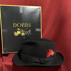 Vintage Dobbs Fedora Hat Fifth Avenue New York w/ Hat Box Size 7 1/4FUR FELT NEW