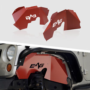 EAG Fit 07-18 Jeep Wrangler JK Front Red 4PCS Sheet Metal Inner Fender Kit (For: Jeep)