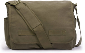 Sweetbriar Classic Vintage Messenger Bag - Large, Olive Drab (Olive Brown)