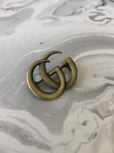 1” Gucci GG Pin Brooch Antique Gold