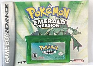 Pokemon Emerald Version w/ Manual Authentic Tested SAVES Clock Battery Dry