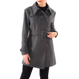 Alpine Swiss Keira Womens Trench Coat Double Breasted Wool Jacket Belted Blazer