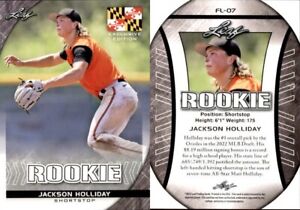 JACKSON HOLLIDAY 2022 Leaf ROOKIE Baseball #FL-07 ORIOLES RC ROOKIE