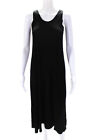 Theory Womens Scoop Neck Sleeveless Solid Maxi Dress Black Size Petite