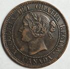 1859 Canada 1 Cent, Die Crack R in Regina, VF +
