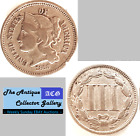 1868 US Philadelphia Mint Copper-Nickel Three Cent Piece🪙Post Civil War🪙