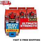 6 pack 3M Scotch Heavy Duty Shipping Packaging Tape & Dispenser 1.88 in x 800in