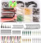 151Pcs Texas Rigs Accessories Kit Soft Lures Sinkers Hooks Swivels Tackle Box