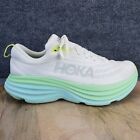 Hoka One One Bondi 8 Women's Size 8.5 White Green Athletic Shoes 1127952-BDBSO