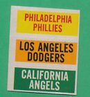 PHILLIES DODGERS ANGELS 1968 FLEER CLOTH PATCHES TEST ISSUE MLB TEAM NAMES TPHLC