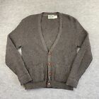 Vintage Environmental Clothing Co Men Sz  L Wool Cardigan Sweater Gray USA Made