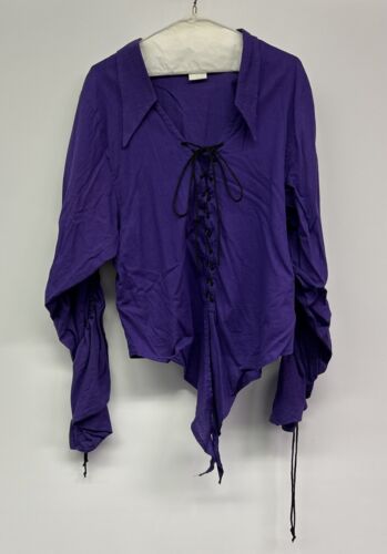 Lip Service Vintage Rare Purple Top Shirt Sz LG Goth Renn Vamp Clothes From Hell