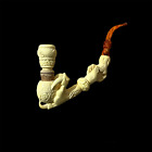 X Large Eagle claw Meerschaum Pipe handmade smoking tobacco pipe w case MD-434