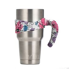 Floral Tumbler Handle, holder for 30 oz fits YETI, Most others