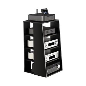 Media Storage Cabinet, Audio Video Media Stand Cabinet with 4 Shelves, Modern...