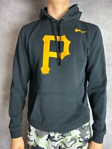 Nike Sweatshirt Mens Size Medium Black Long Sleeve Hoodie Pittsburgh Pirates MLB
