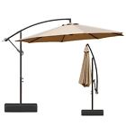 Aoodor Offset Patio Umbrella 10ft Cantilever Hanging Market Umbrella - Brown